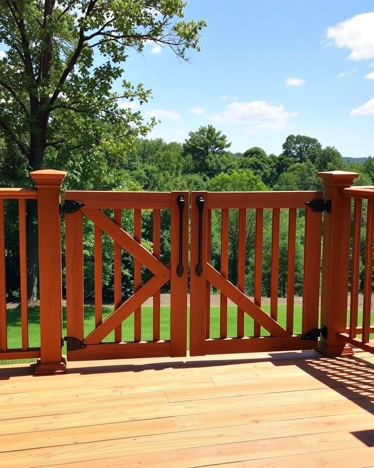 pivoting deck gate - 25 Deck Gate Ideas