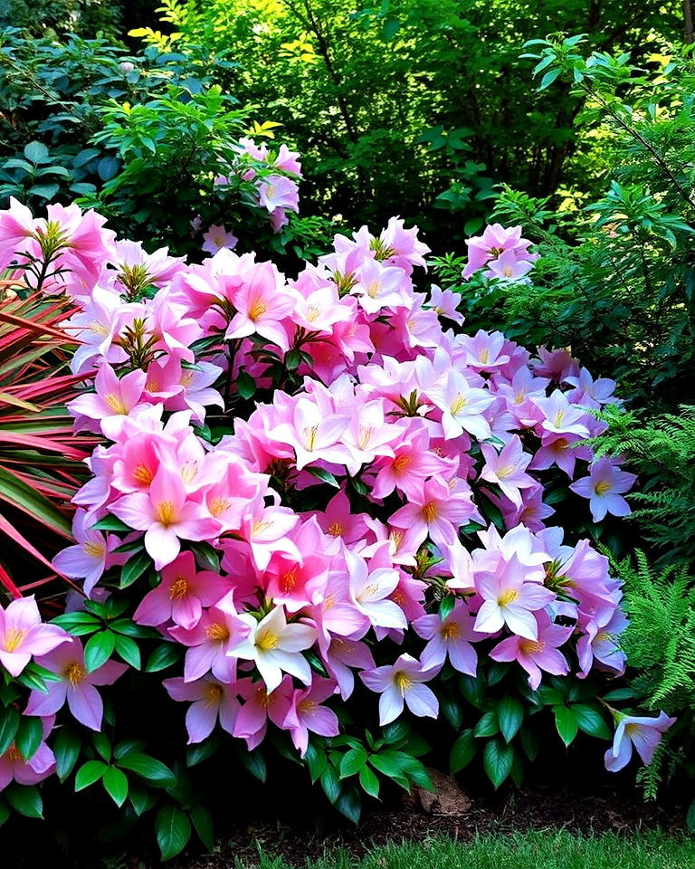 plant azaleas in a shaded corner - 15 Azalea Garden Ideas