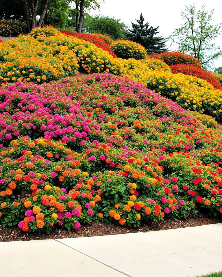 plant lantana on a hillside design - 15 Front Yard Lantana Landscaping Ideas