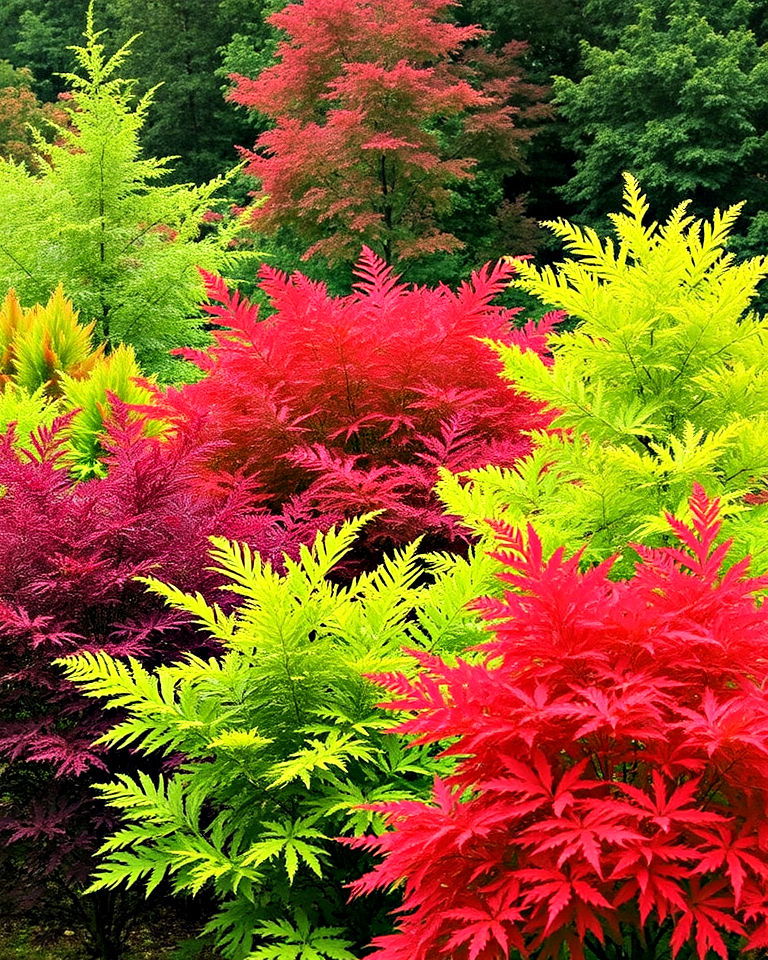 plant trees landscaping with colorful foliage - 25 Tree Landscaping Ideas