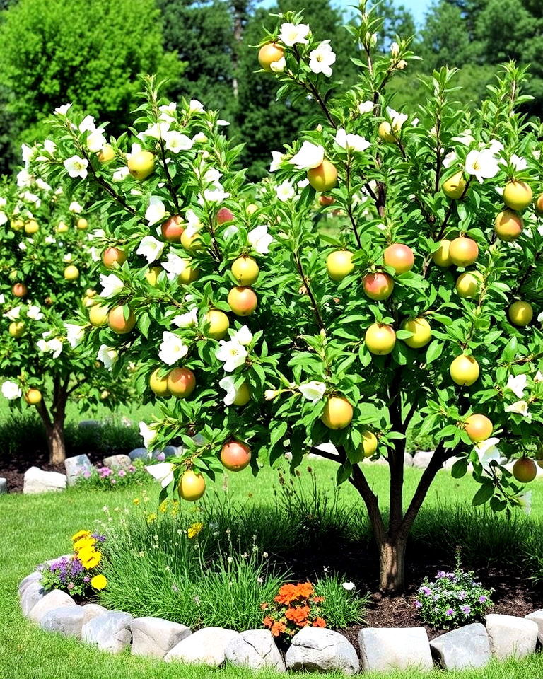 planting a small apple orchard trees corners - 15 New England Landscaping Ideas