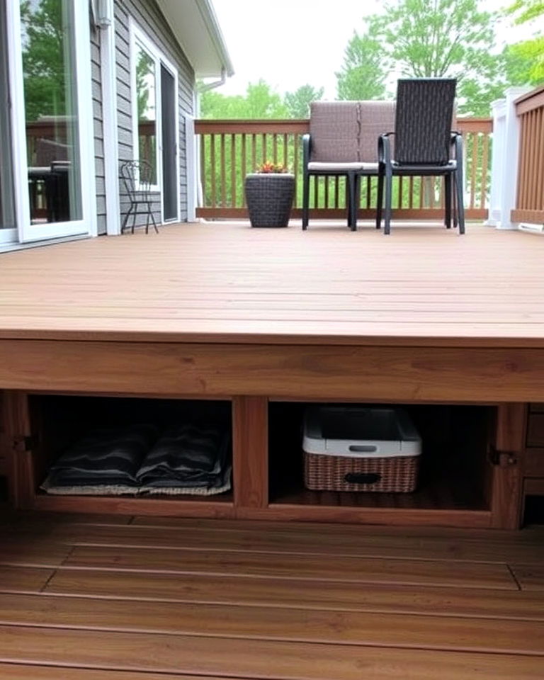 platform deck with built in storage - 25 Platform Deck Ideas