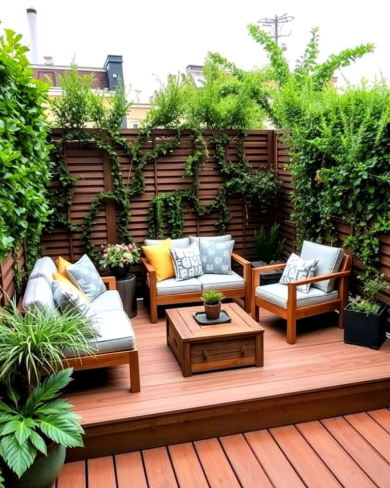platform deck with privacy screens - 25 Platform Deck Ideas