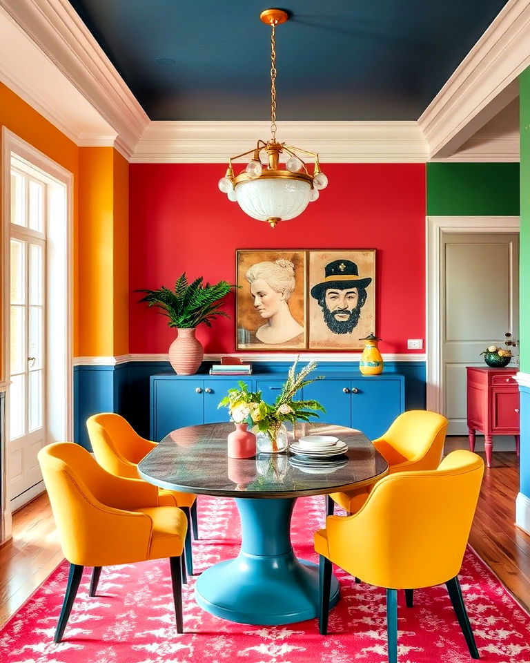play with color blocking - 20 Eclectic Interior Design Ideas