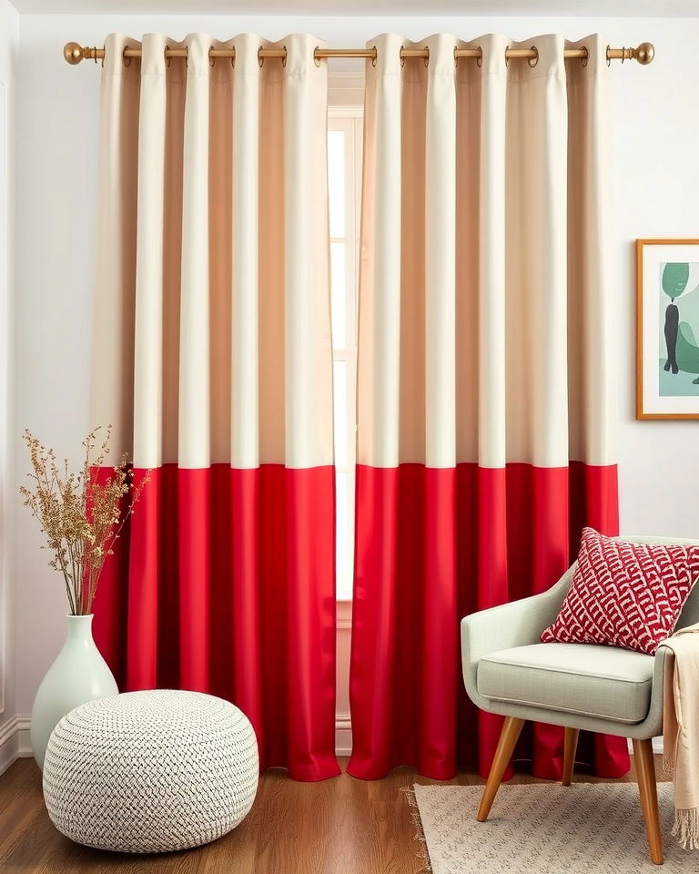 playful dual toned curtains - 20 Double Curtain Ideas