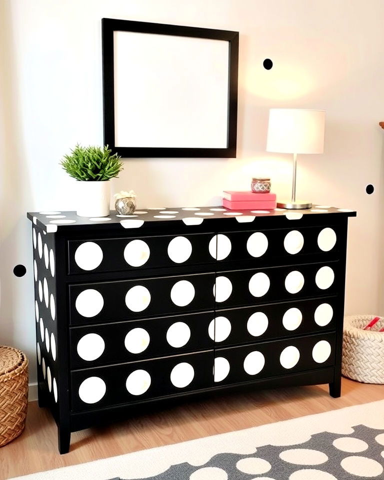 playful polka dots dresser for childrens room - 35 Painted Dresser Ideas