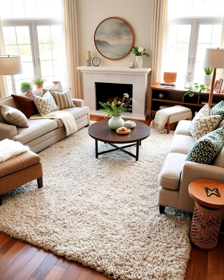 plush area rug nancy meyers living room - 15 Nancy Meyers Living Room Ideas