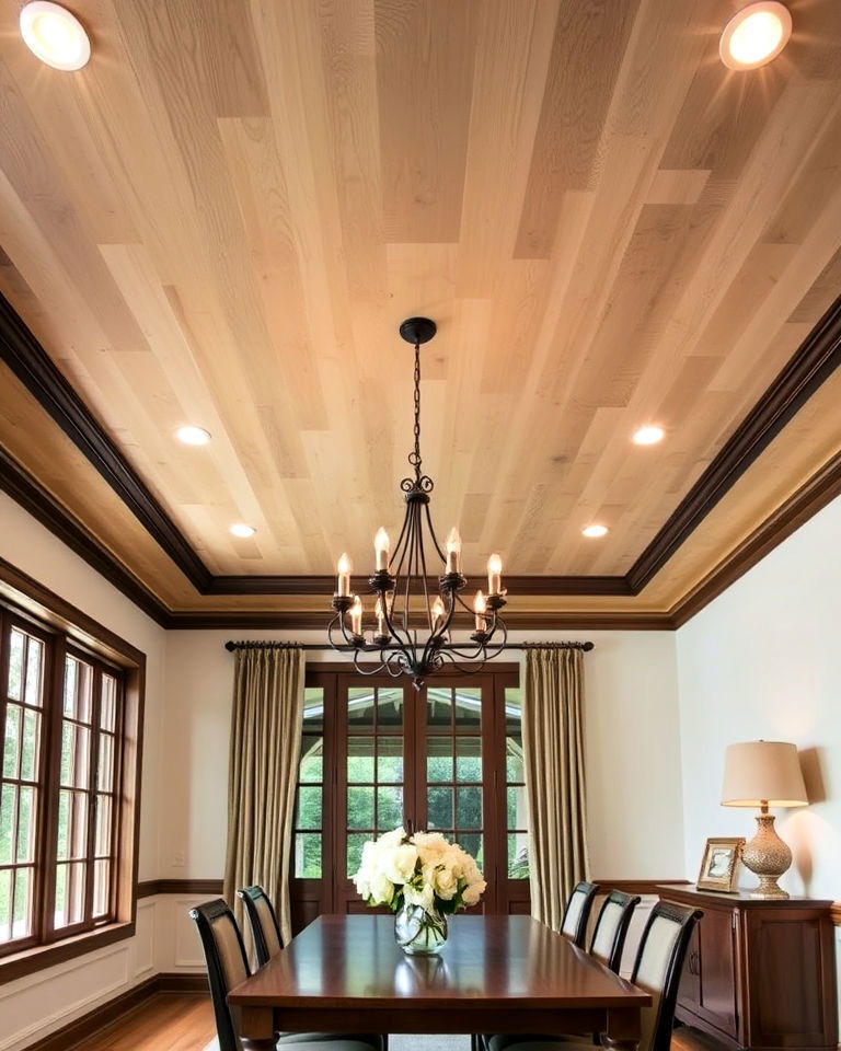 plywood ceiling with decorative trim - 20 Plywood Ceiling Ideas