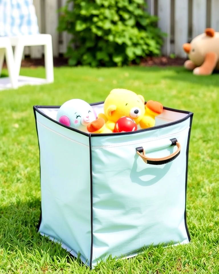 pop up toy storage hamper - 25 Outdoor Toy Storage Ideas