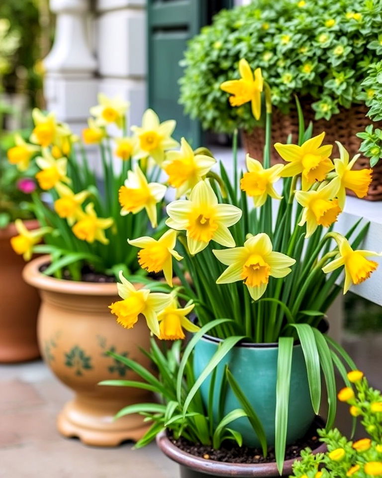 portable container daffodil display - 15 Daffodil Garden Ideas
