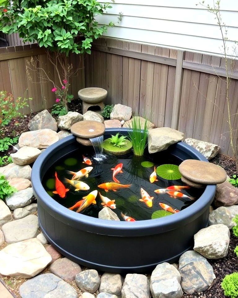 portable koi pond offers an ideal solution - 15 Small Koi Pond Ideas