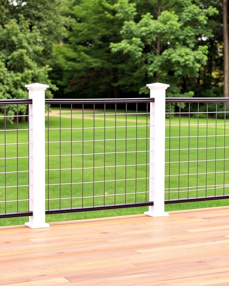 powder coated frames hog wire deck railing - 15 Hog Wire Deck Railing Ideas
