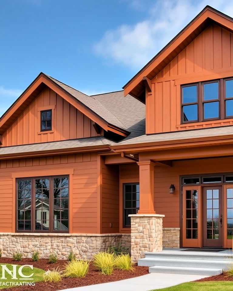 prairie style home with amber clay siding - 15 Home Designs Using Natural Clay Siding Colors