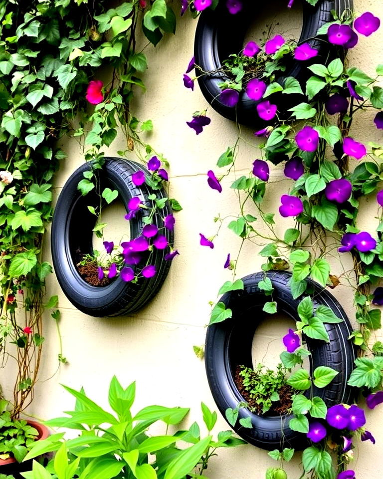 pretty tire creeper garden - 25 Tire Garden Ideas