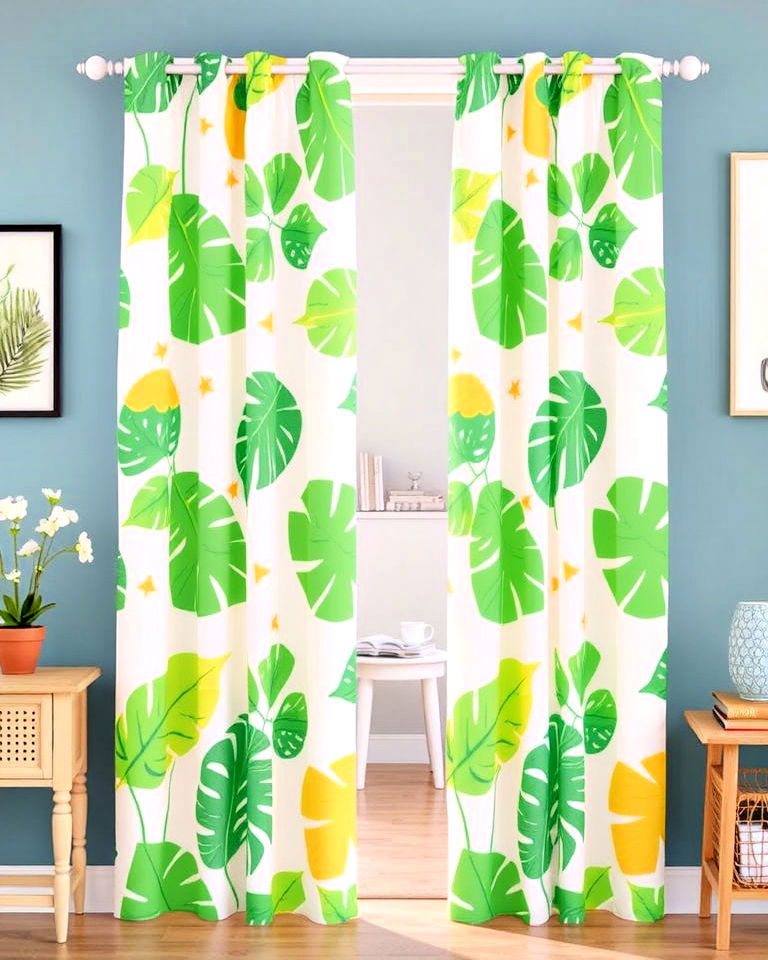 printed doorway curtains for playful style - 20 Doorway Curtain Ideas