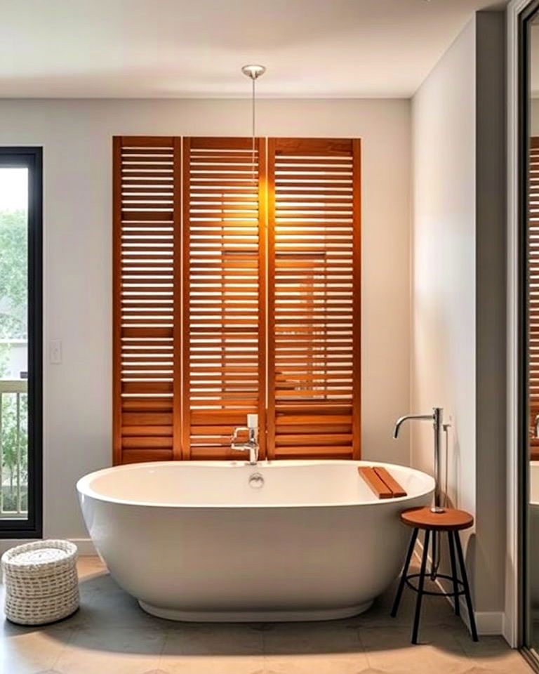 privacy screen bathtub area - 25 Bathtub Decor Ideas