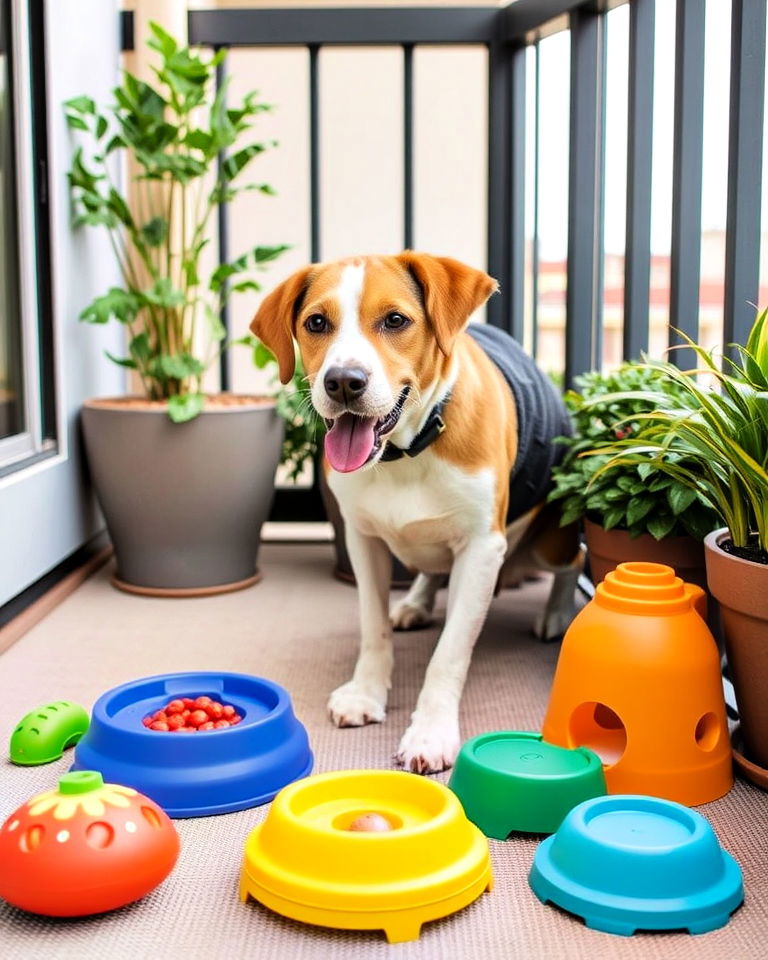 provide interactive toys - 15 Dog Balcony Ideas
