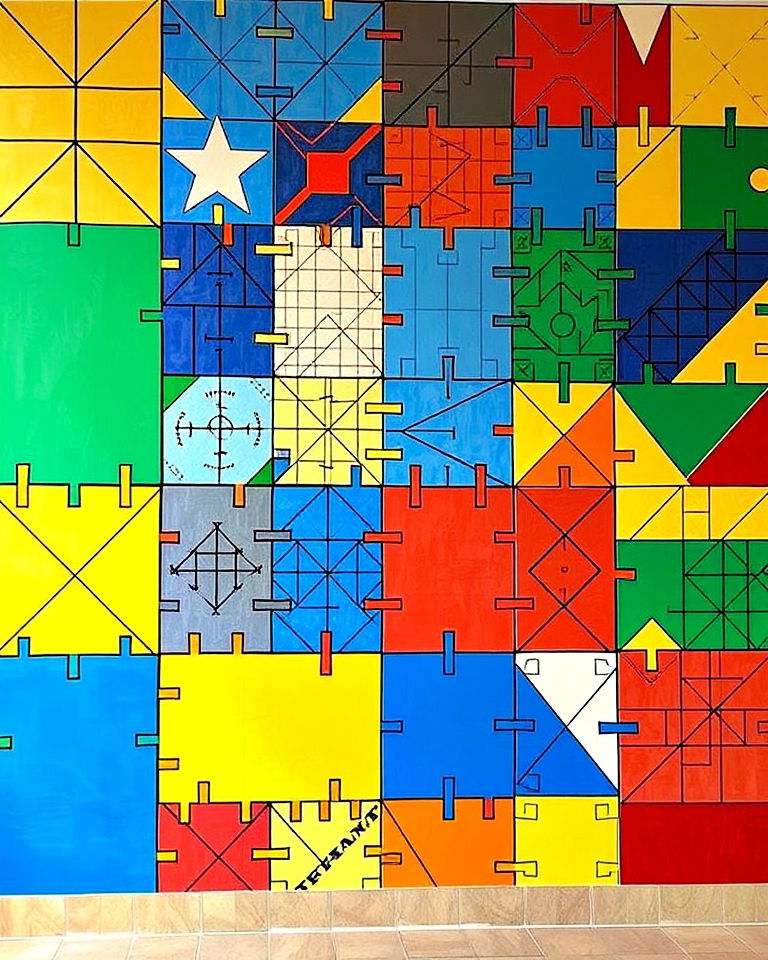 puzzling perspectives math mural - 15 Math Mural Ideas