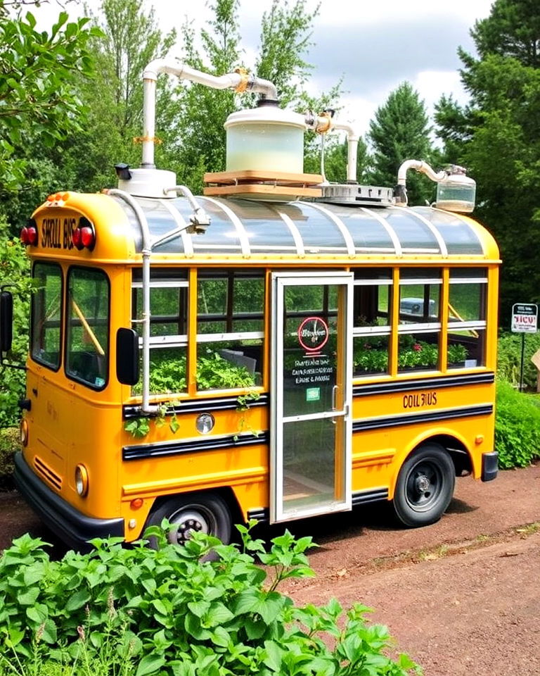 rainwater harvesting system - 15 School Bus Greenhouse Ideas