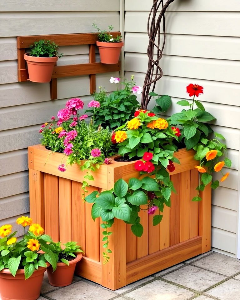 raised corner planter outdoor decor - 15 Corner Garden Ideas With Pots