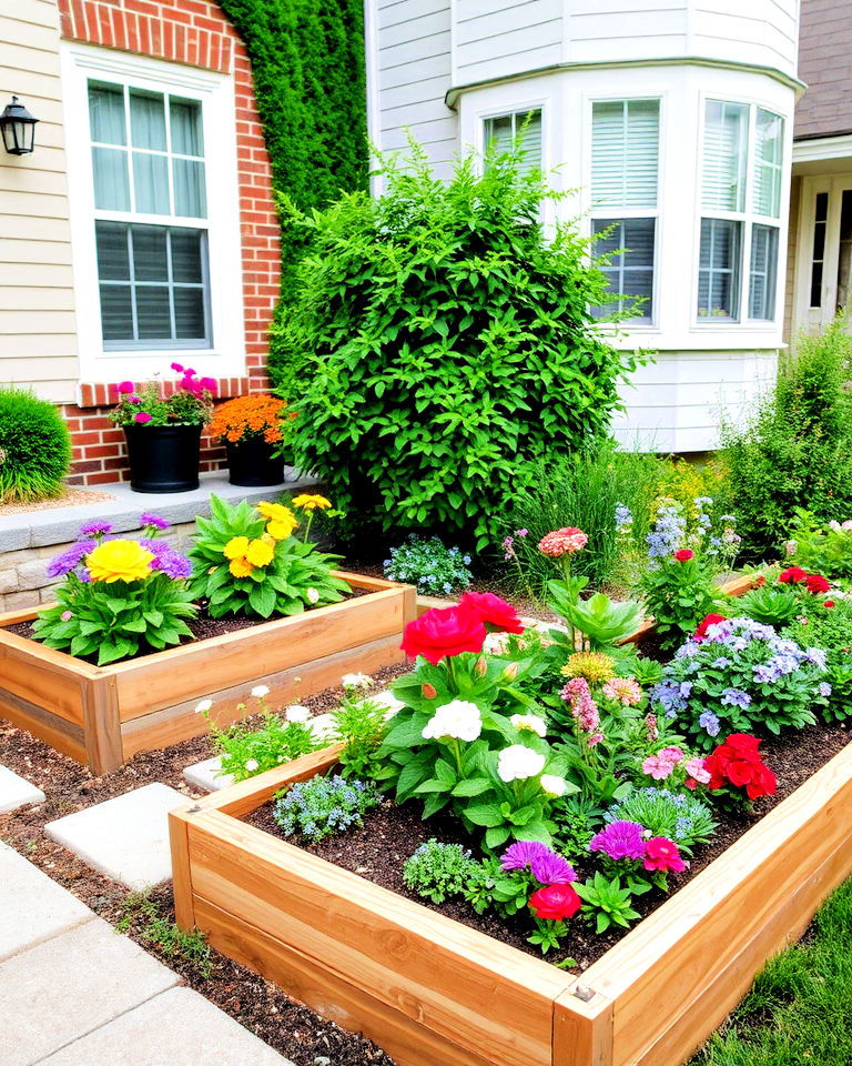 raised flower beds townhouse landscaping - 20 Small Front Yard Townhouse Landscaping Ideas