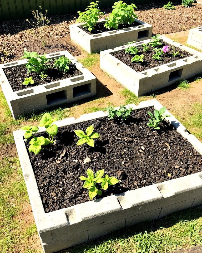 raised garden beds with cinder blocks - 15 Cinder Block Planter Ideas