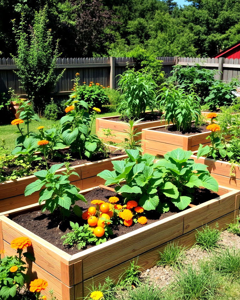 raised vegetable beds gardens - 15 Full Sun Landscaping Ideas