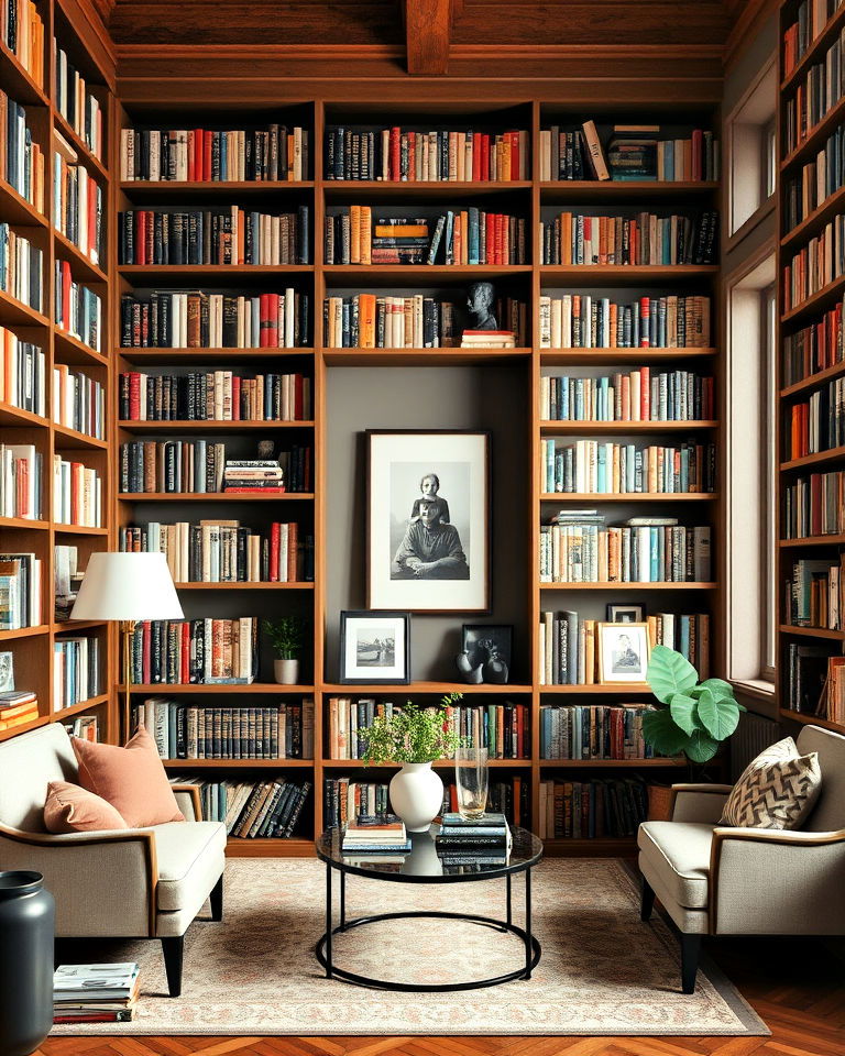 reading room into wall to wall bookshelves - 25 Reading Room Ideas