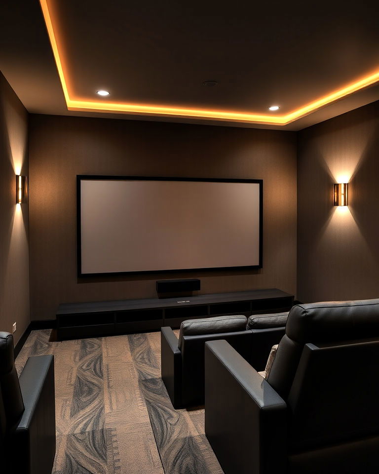 recessed wall sconces home theater - 15 Home Theater Wall Sconce Ideas