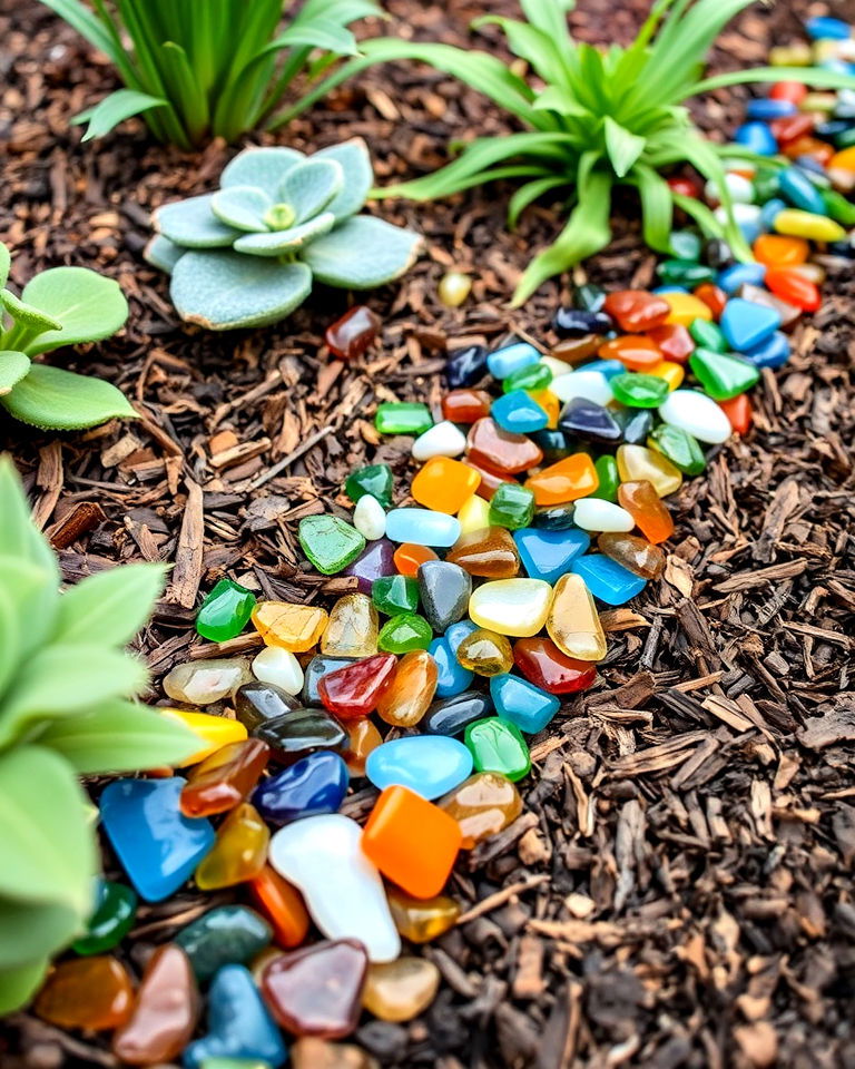 recycled glass mulch edging - 15 Mulch Edging Ideas