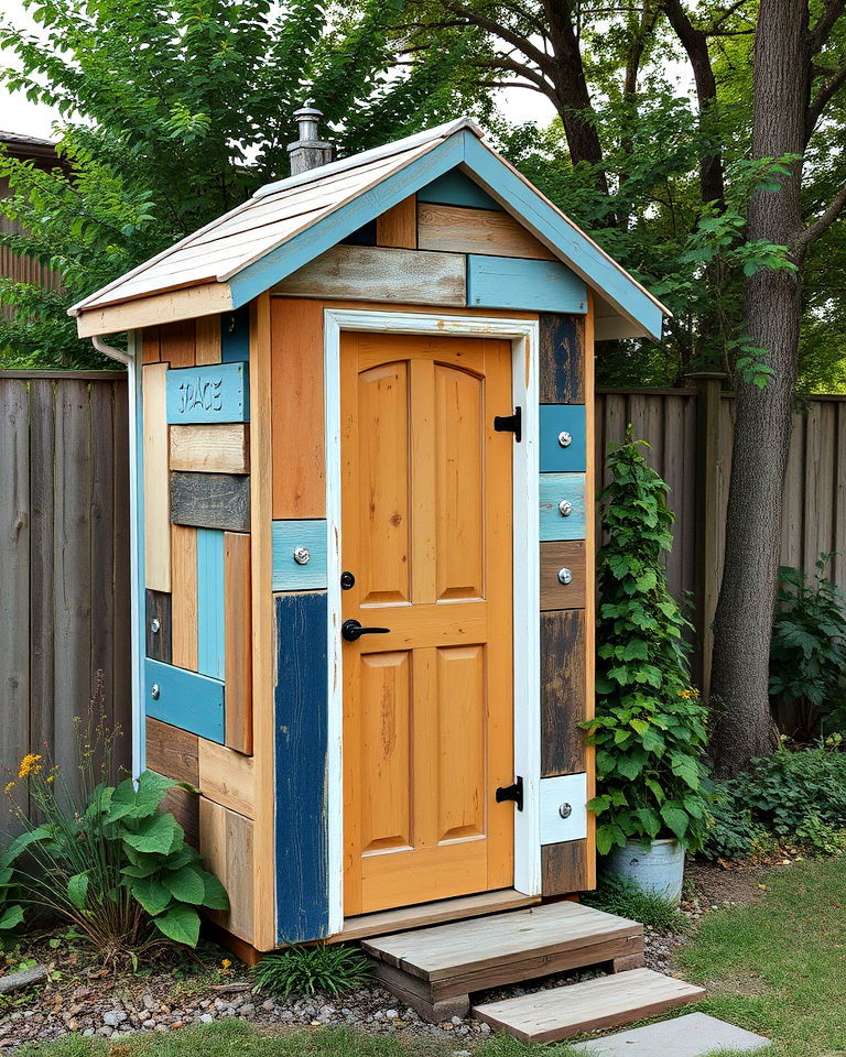 recycled material outhouse - 15 Outhouse Design Ideas