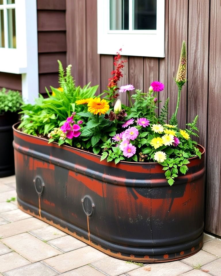recycled metal planter boxes - 25 Planter Box Ideas