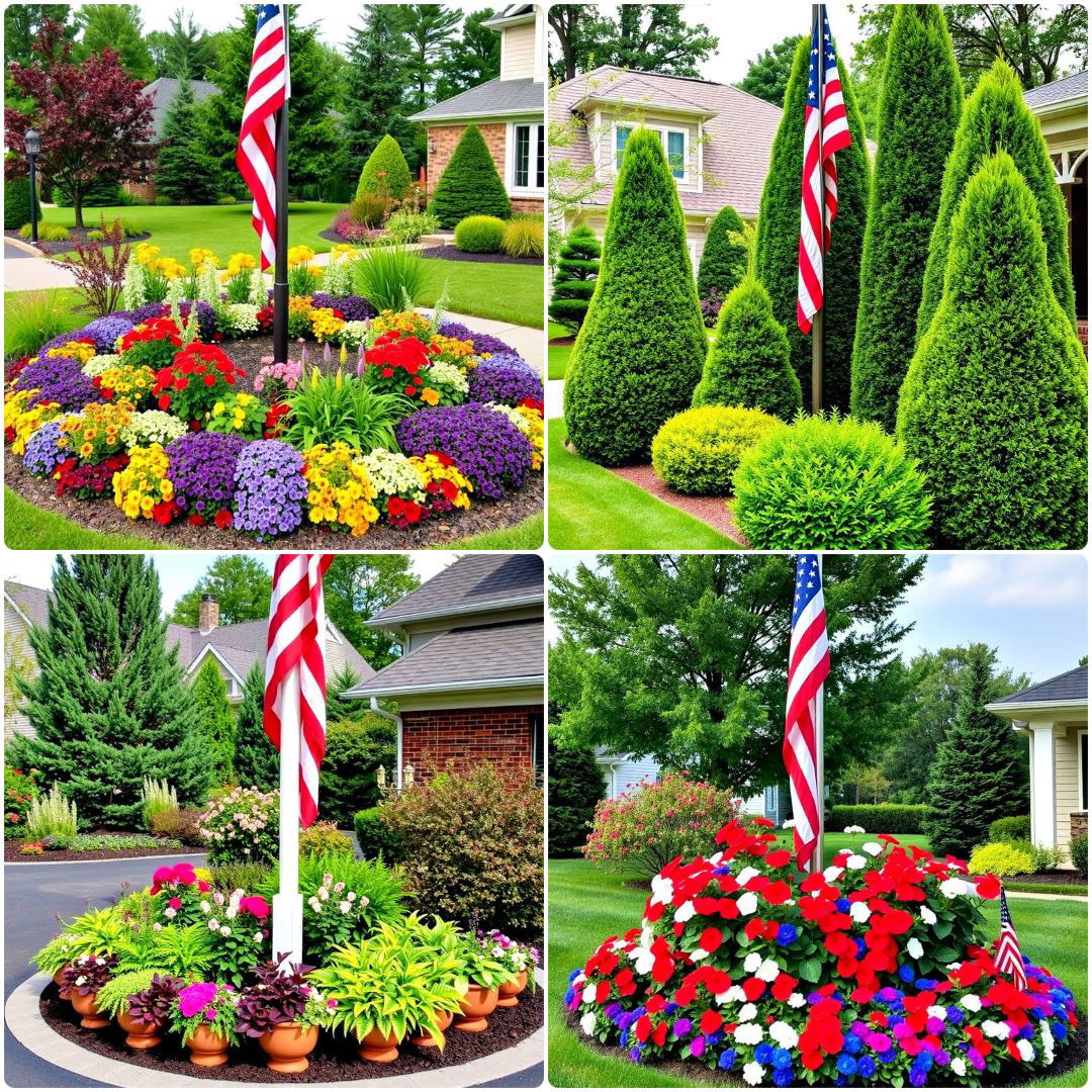 residential flag pole landscaping ideas