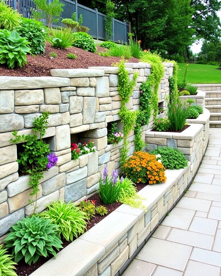 retaining wall gardens design - 15 Sloping Garden Design Ideas
