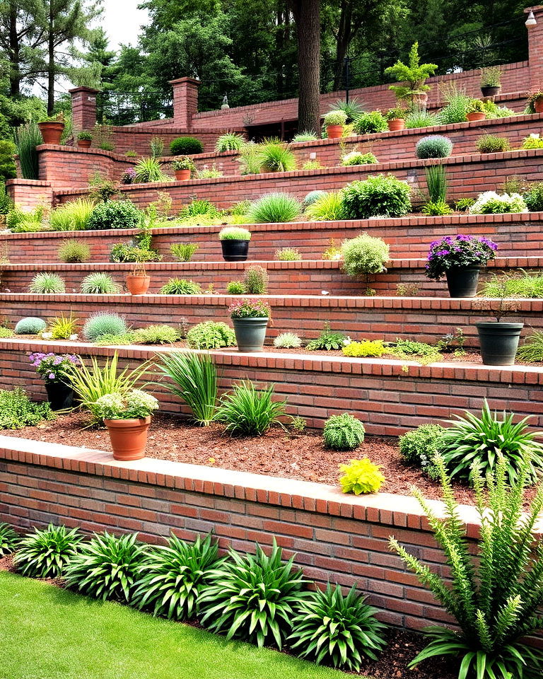 retaining walls are essential in terraced gardens - 30 Terraced Garden Ideas