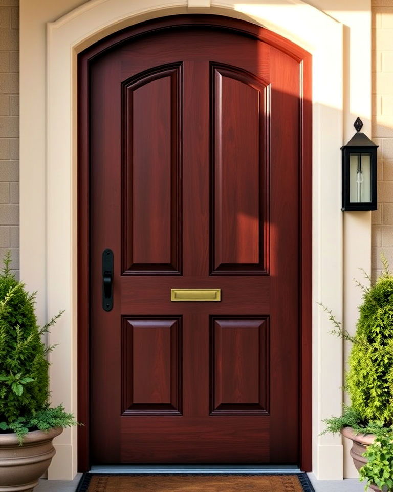 rich mahogany elegance front door - 20 Stained Front Door Ideas