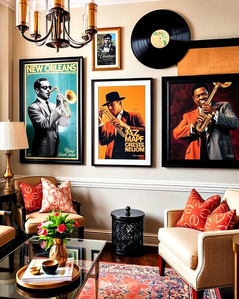 rich musical heritage with jazz inspired wall art - 15 New Orleans-style Interior Decorating Ideas
