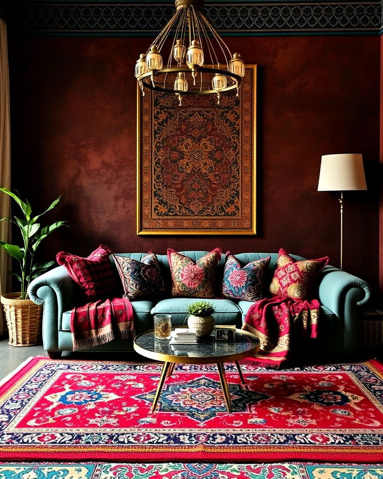 rich textiles and layers in arabic interior design - 15 Arabic Interior Design Ideas