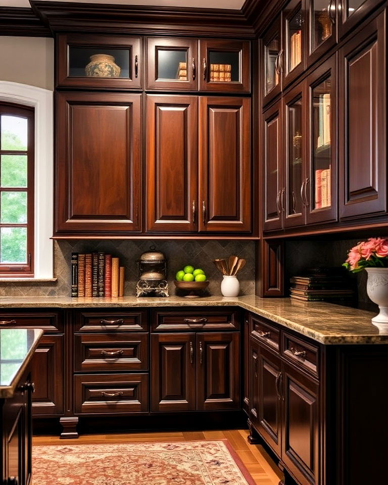 richly stained cabinetry old world interior design - 20 Old World Interior Design Ideas