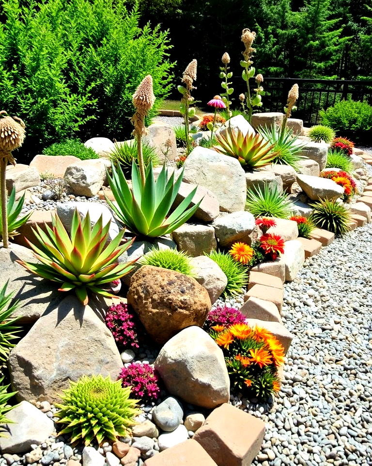 rock gardens with sun hardy plants - 15 Full Sun Landscaping Ideas