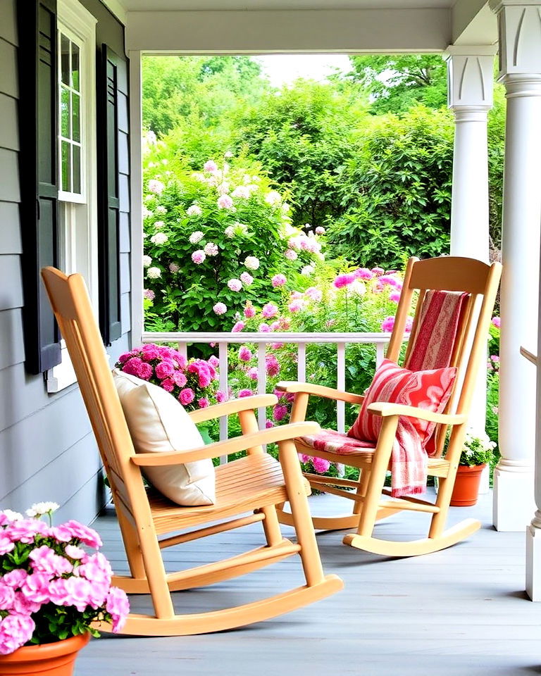 rocking chairs for timeless comfort - 15 Cottage Front Porch Ideas