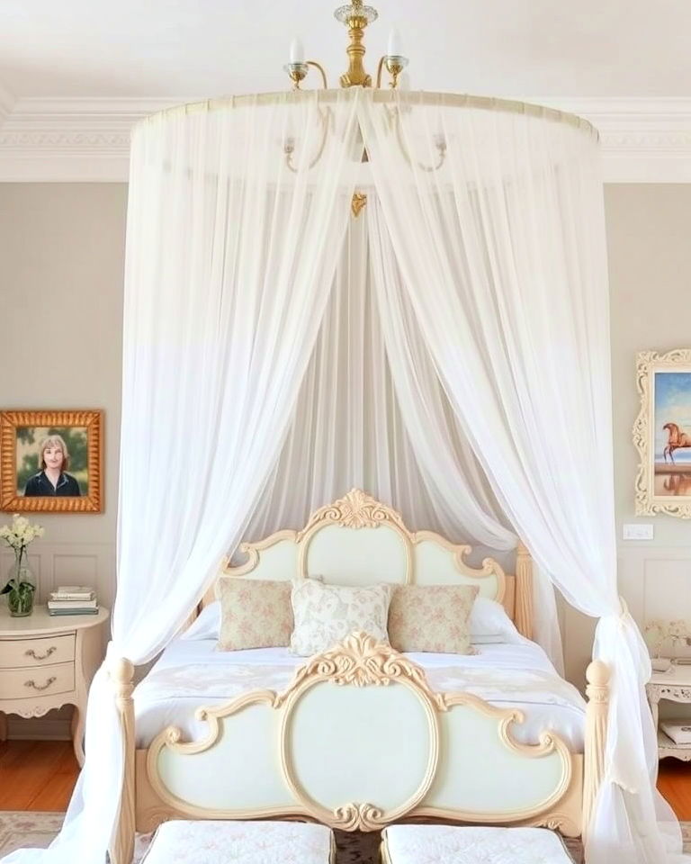 romantic bed canopies - 25 Shabby Chic Interior Design Ideas