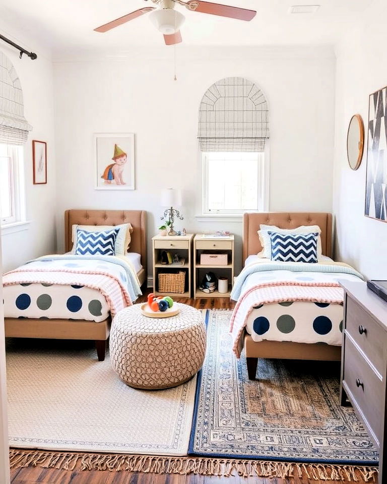 rug zones for separation - 40 Boy and Girl Shared Small Room Ideas