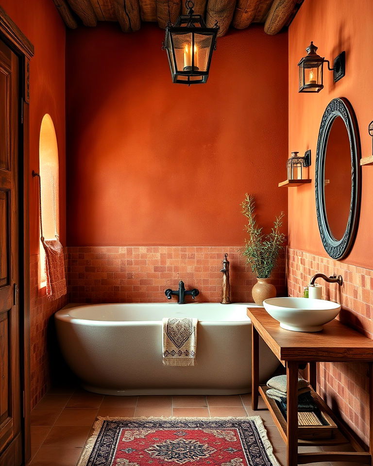 rustic and modern burnt sienna - 20 Mexican Interior Paint Colors