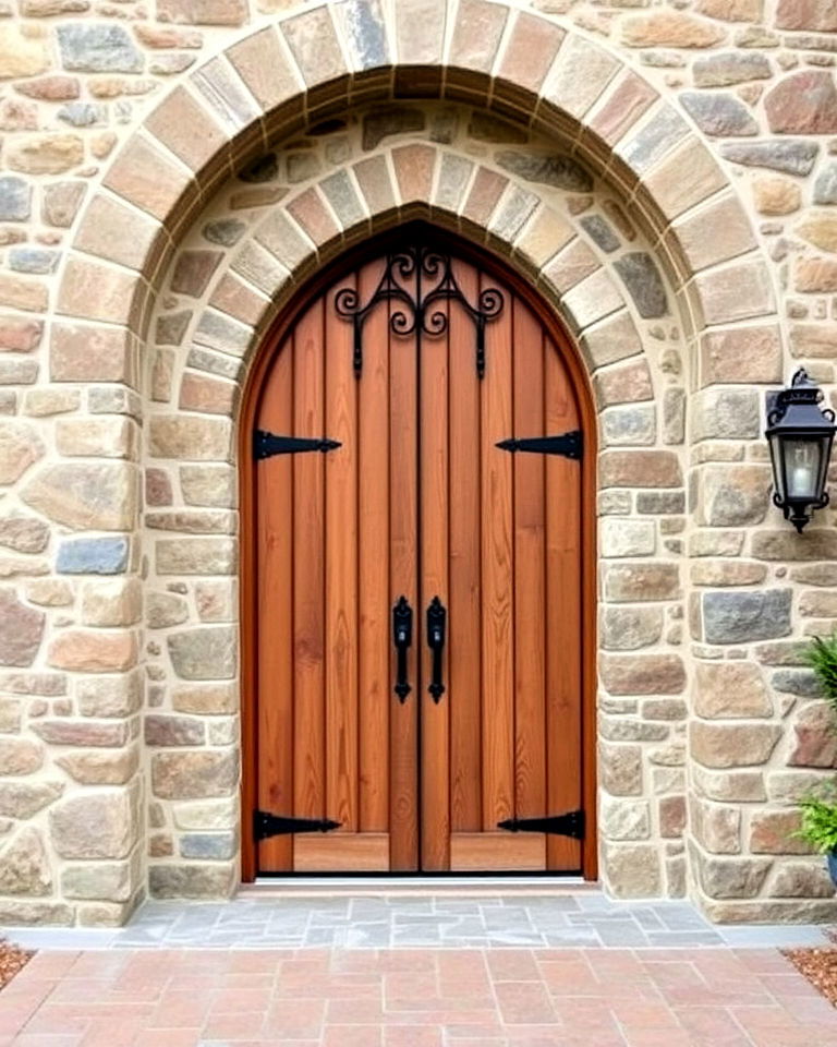 rustic archway entrance - 20 Rustic Front Door Ideas