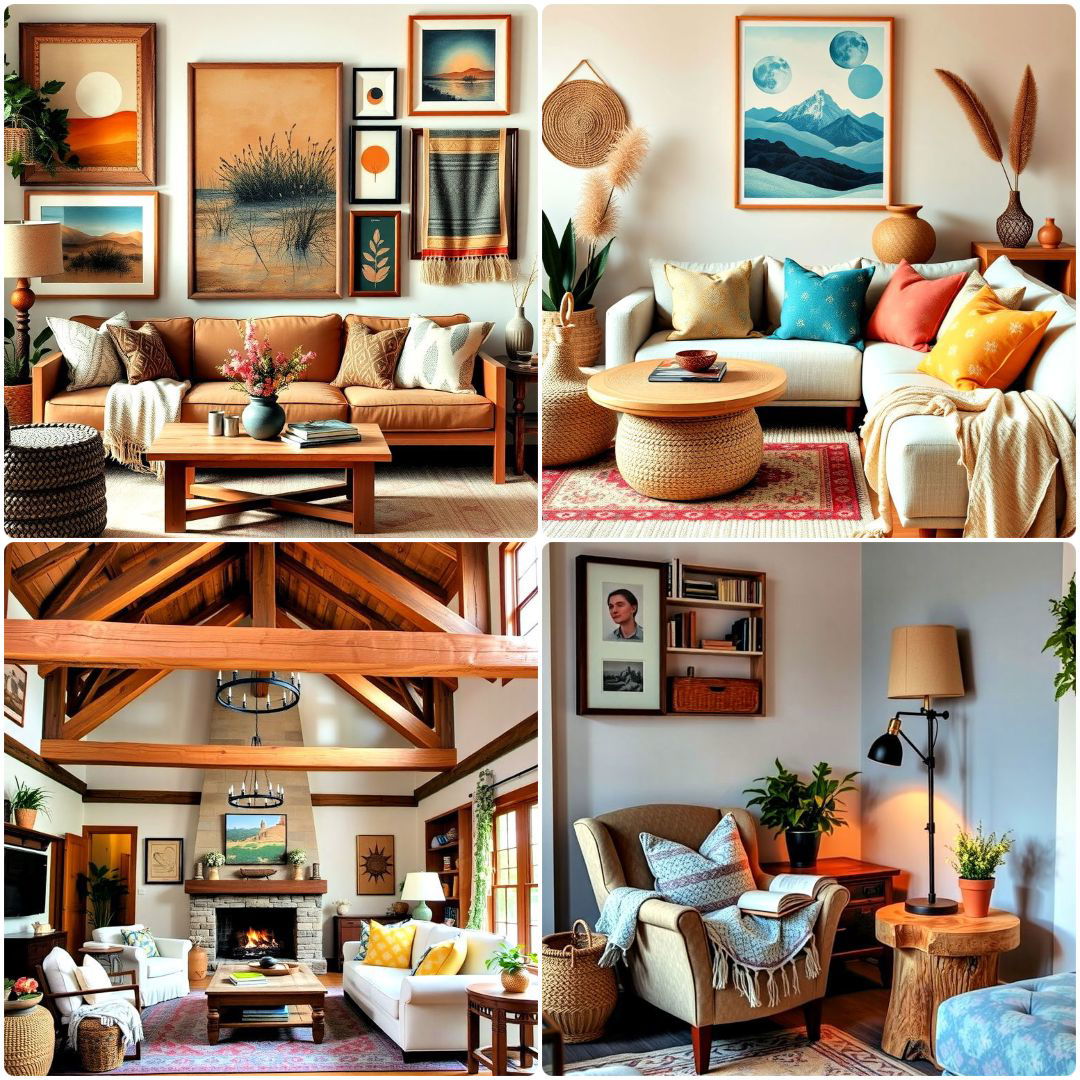 rustic boho living room ideas