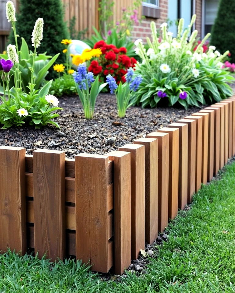 rustic charm garden edging with railroad ties - 15 Railroad Ties Landscaping Ideas