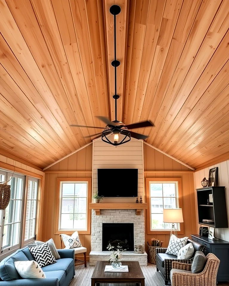 rustic charm shiplap shed ceiling - 15 Shed Ceiling Ideas
