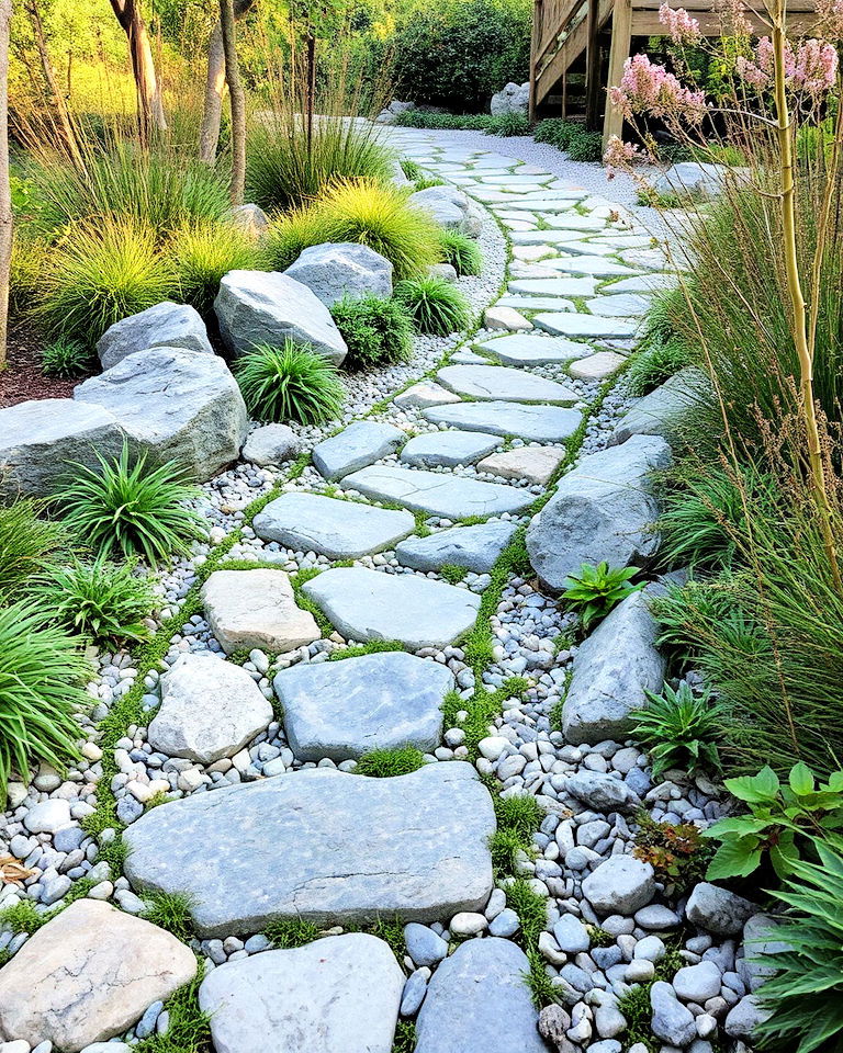 rustic charm stone pathway - 15 Natural Landscaping Ideas