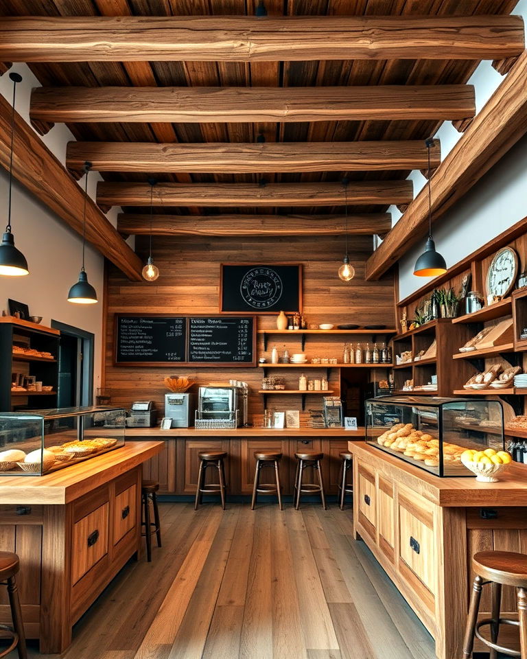 rustic charm with wooden accents bakery interior - 15 Bakery Interior Design Ideas